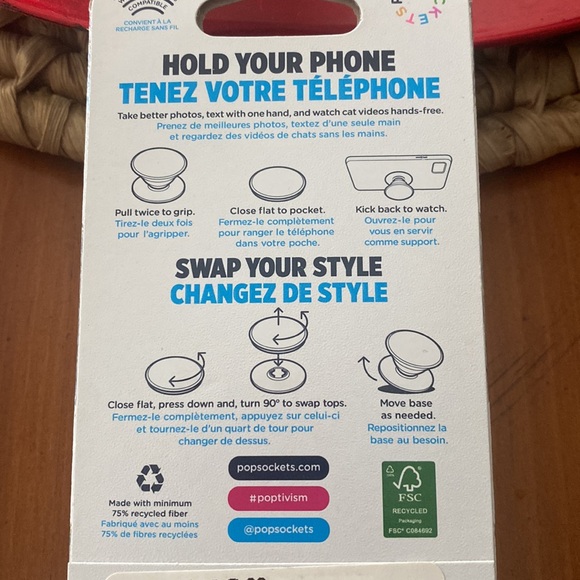 Popsockets Bundle of 2 - Frog 🐸 Print & Pink Checker Popgrip NWT - Picture 9 of 9